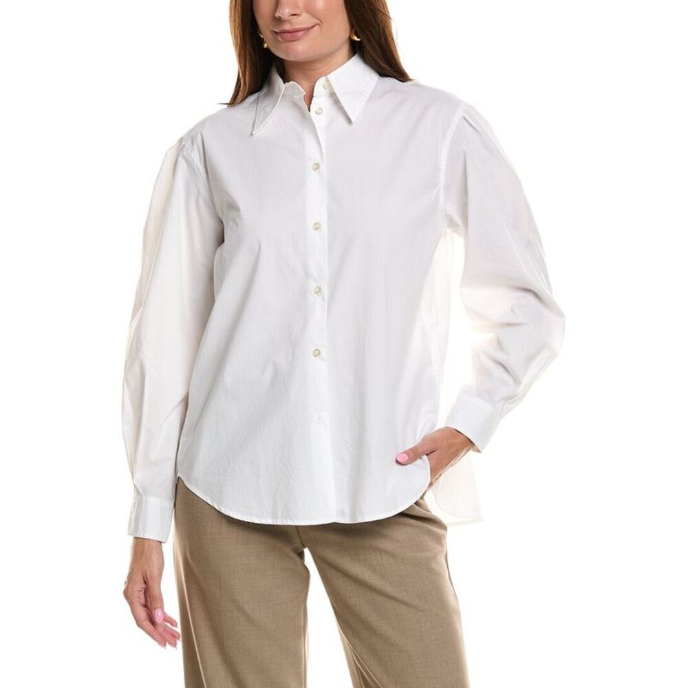 Officine Générale Womens Officine Generale Mahault Poplin Top, White
